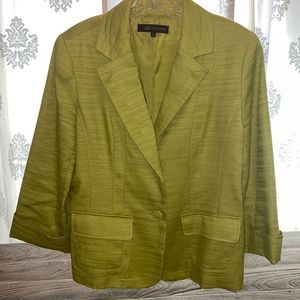 Anne Klein Womens Cotton/Linen Dress Jacket Apple Green Color Sz 12 EUC